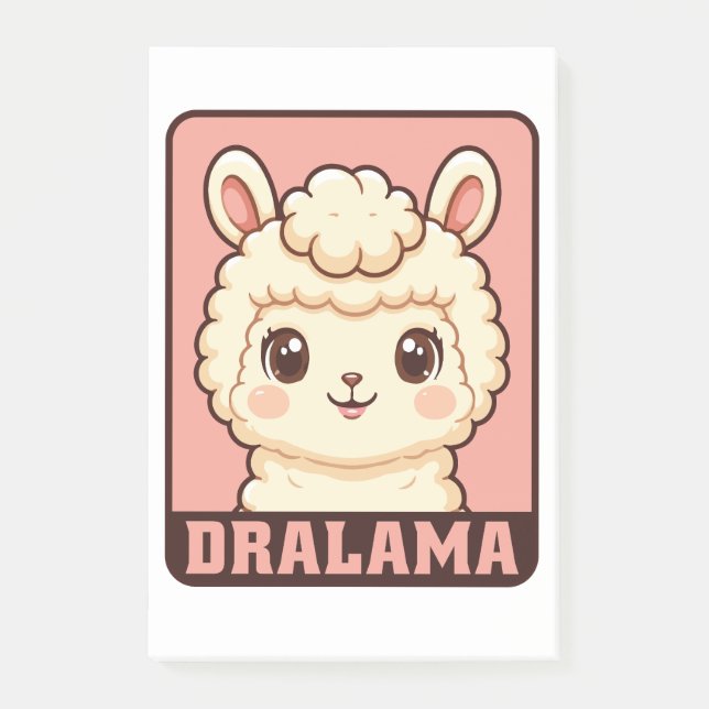 Cute llama illustration design post-it notes (Front)