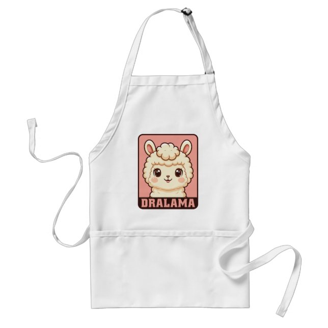Cute llama illustration design standard apron (Front)