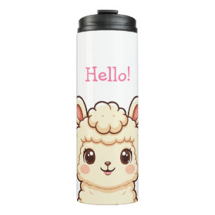 Cute llama illustration design thermal tumbler