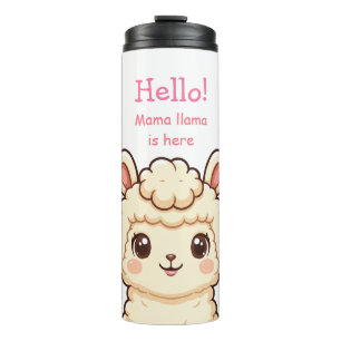 Cute llama illustration design thermal tumbler