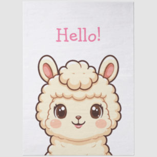 Cute llama illustration design tissue paper