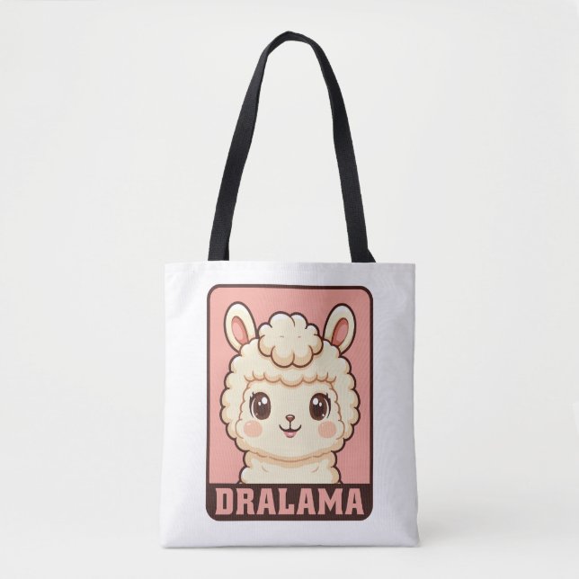 Cute llama illustration design tote bag (Front)