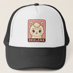 Cute llama illustration design trucker hat