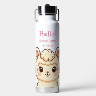 Cute llama illustration design water bottle