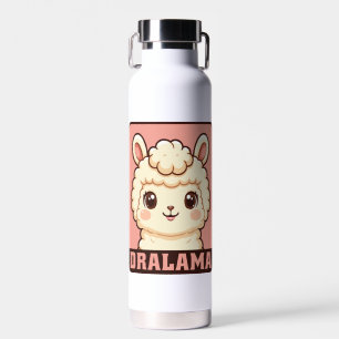 Cute llama illustration design water bottle