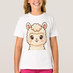 Cute llama illustration t-shirt design