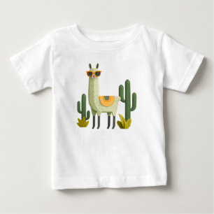 Cute Llama In Sunglasses – Cool Animal Kids Baby T-Shirt