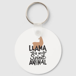 Cute Llama is My Spirit Animal Funny Keychain