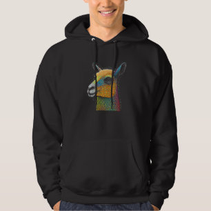 Cute Llama Lover Colorful Art Llama Mom Llama Dad Hoodie