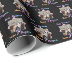 Cute Llama Lover Stay Positive Wrapping Paper