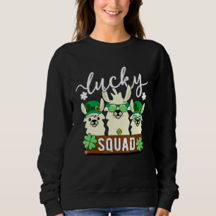Cute Llama Lucky Squad Alpaca crew St Patricks D Sweatshirt
