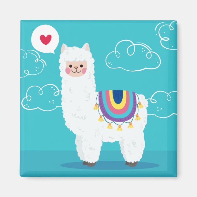 Cute Llama Magnet (Front)