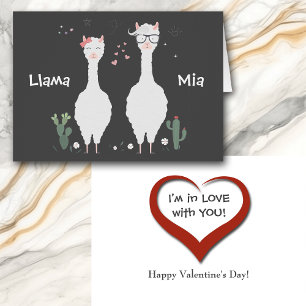 Cute Llama Mia I'm in Love Valentine Card