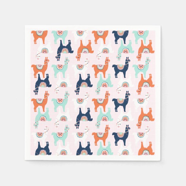 Cute Llama Paper Napkins (Front)