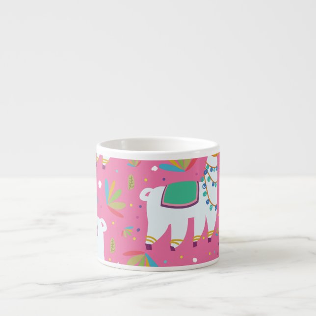Cute Llama Pattern Espresso Cup (Front)