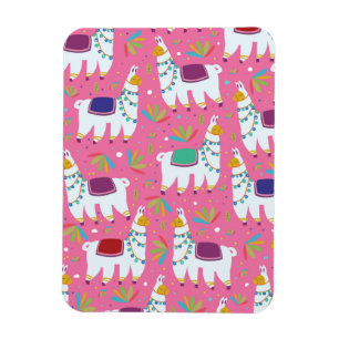 Cute Llama Pattern Magnet
