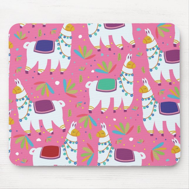 Cute Llama Pattern Mouse Pad (Front)