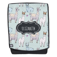 Cute Llama Pattern on Polka Dots