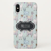 Cute Llama Pattern on Polka Dots