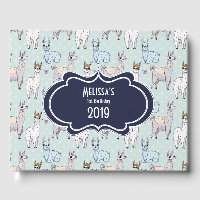 Cute Llama Pattern on Polka Dots