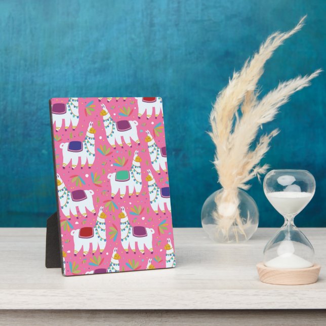 Cute Llama Pattern Plaque (Side)