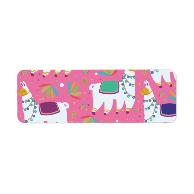 Cute Llama Pattern Return Address Label (Front)