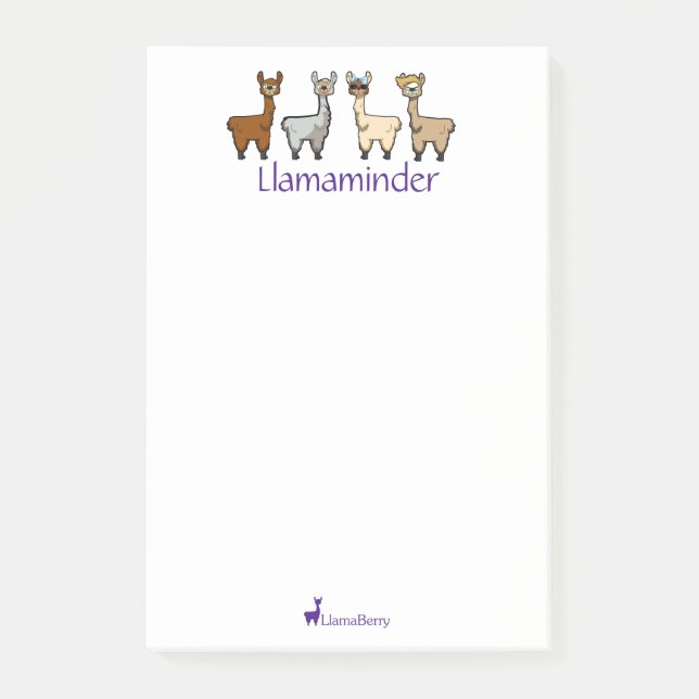 Cute Llama Post-It Notes (Front)