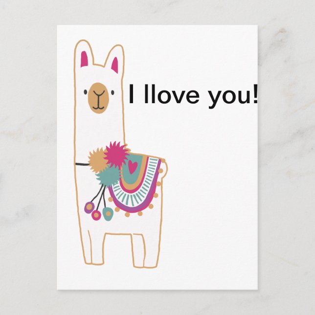 Cute llama postcard (Front)