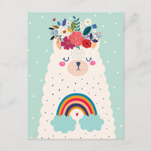 Cute llama postcard