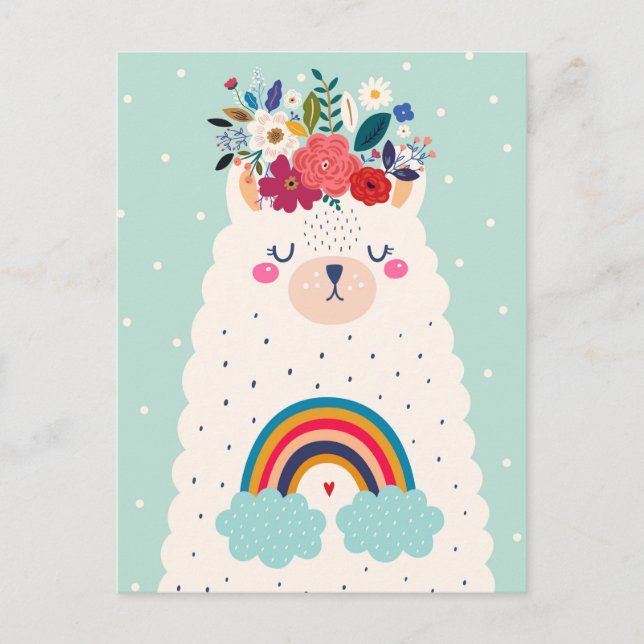 Cute llama postcard (Front)