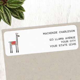Cute Llama Return Address Label