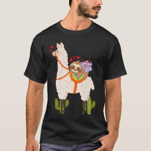 Cute Llama Sloth Koala Valentines Day Mothers Day T-Shirt