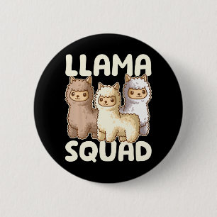 Cute Llama Squad 6 Cm Round Badge