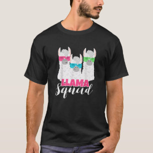 Cute Llama Squad Retro 80S Style T-Shirt