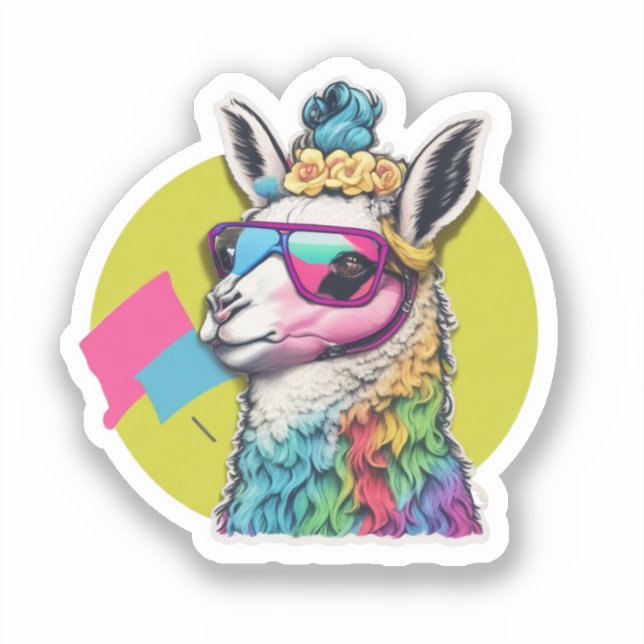 Cute Llama Sticker (Front)