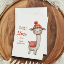 Cute Llama Teacher Appreciation Valentine