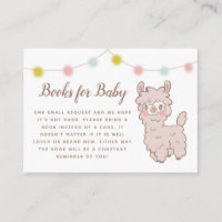 Cute Llama Theme Baby Shower Book Request
