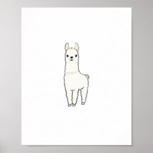 Cute llama themed  poster