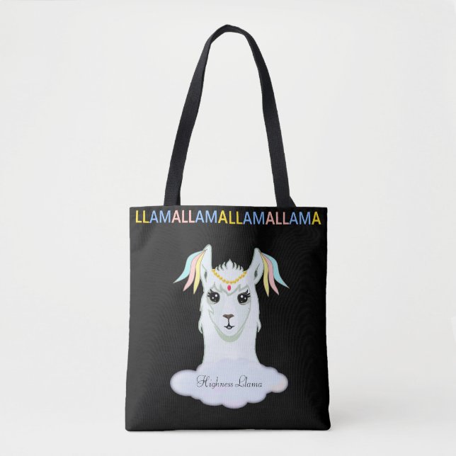 Cute Llama Tote Bag (Front)