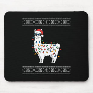 Cute Llama Ugly Christmas Mouse Pad
