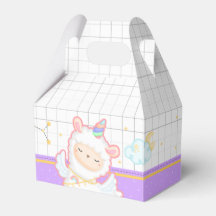 Cute Llama Unicorn Rainbow Party Favour Box
