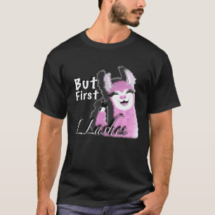 Cute Llama with long eyelashes Premium T-Shirt