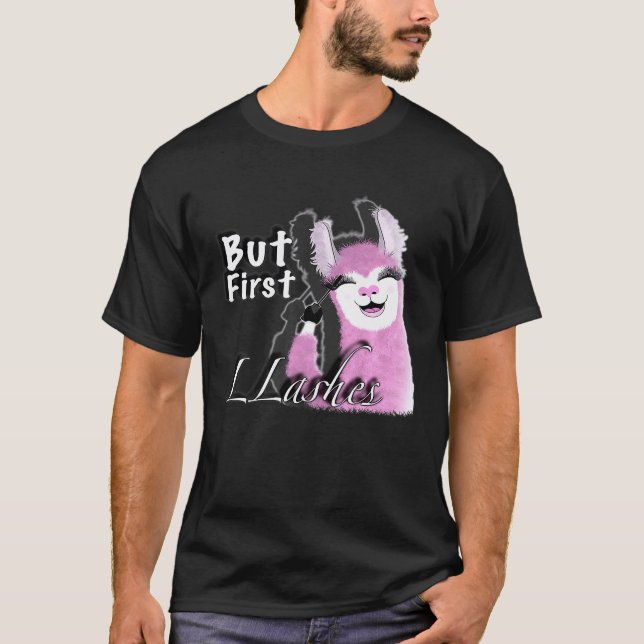 Cute Llama with long eyelashes Premium T-Shirt (Front)