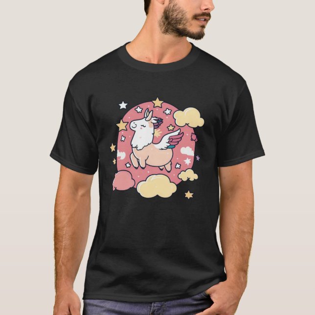 Cute Llamacorn Design Alpaca Llama T-Shirt (Front)
