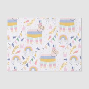 Cute Llamas and Rainbows Kids Baby Shower Tissue Paper