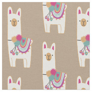 Cute llamas design with custom background fabric