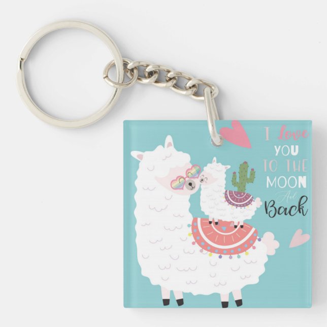 Cute Llamas Key Ring (Front)
