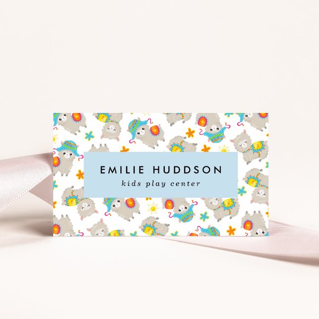 Cute Llamas, Kids Play Centre, Activity Centre Business Card (Creator Uploaded)