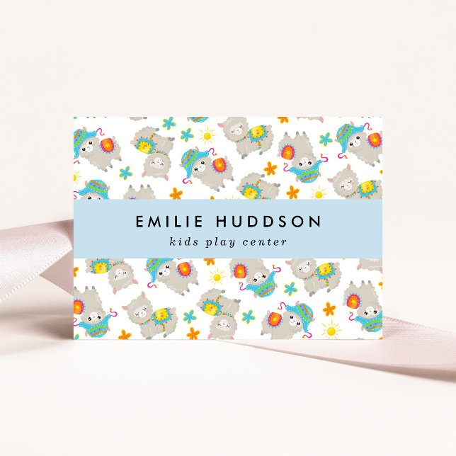 Cute Llamas, Kids Play Centre, Activity Centre Business Card (Creator Uploaded)