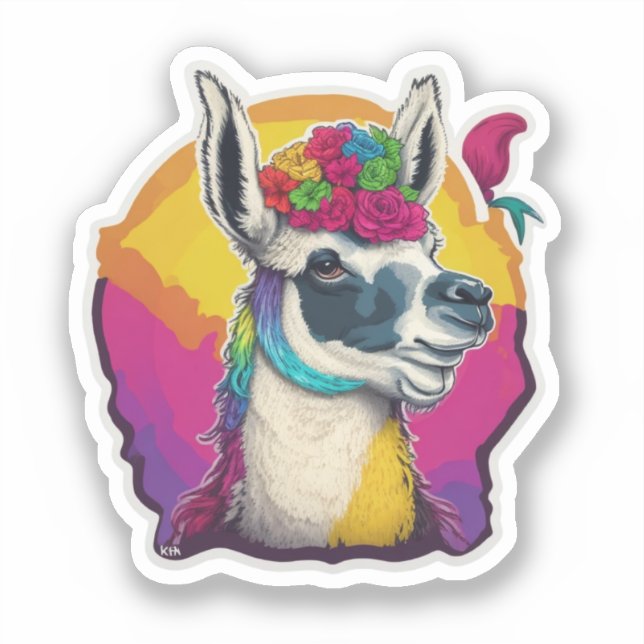 Cute Llamas Sticker (Front)